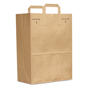 GROCERY PAPER BAGS, ATTACHED HANDLE, 30 LB CAPACITY, 1/6 BBL, 12 X 7 X 17, KRAFT, 300 BAGS by AJM Packaging Corporation