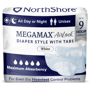 MEGAMAX AIRLOCK BRIEFS, WHITE, SMALL by NorthShore Care Supply