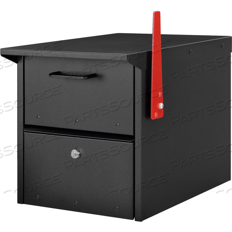 RESIDENTIAL MAILBOX 12-1/2X13-5/8X14 FRONT/REAR ACCESS LOCKING DOOR BLK by Approved Vendor RESIDENTIAL MAILBOX 12-1/2X13-5/8X14 FRONT/REAR ACCESS LOCKING DOOR BLK by Approved Vendor