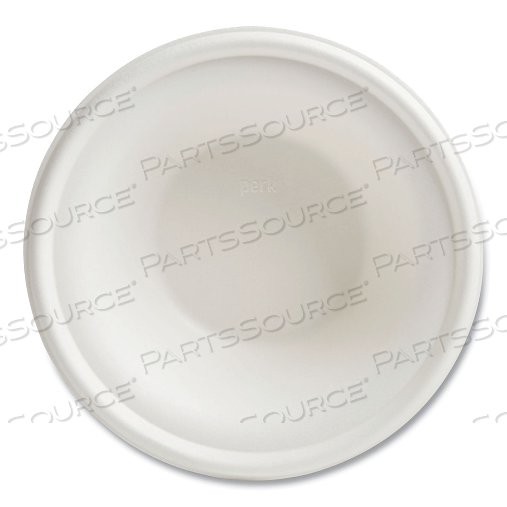 PFAS-FREE COMPOSTABLE BAGASSE BOWLS, 12 OZ, WHITE by Perk