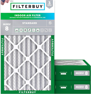 PLEATED HVAC FURNACE AIR FILTER, MERV 8, 18X36X4, PACKAGE OF 3 by Filterbuy, Inc. PLEATED HVAC FURNACE AIR FILTER, MERV 8, 18X36X4, PACKAGE OF 3 by Filterbuy, Inc.