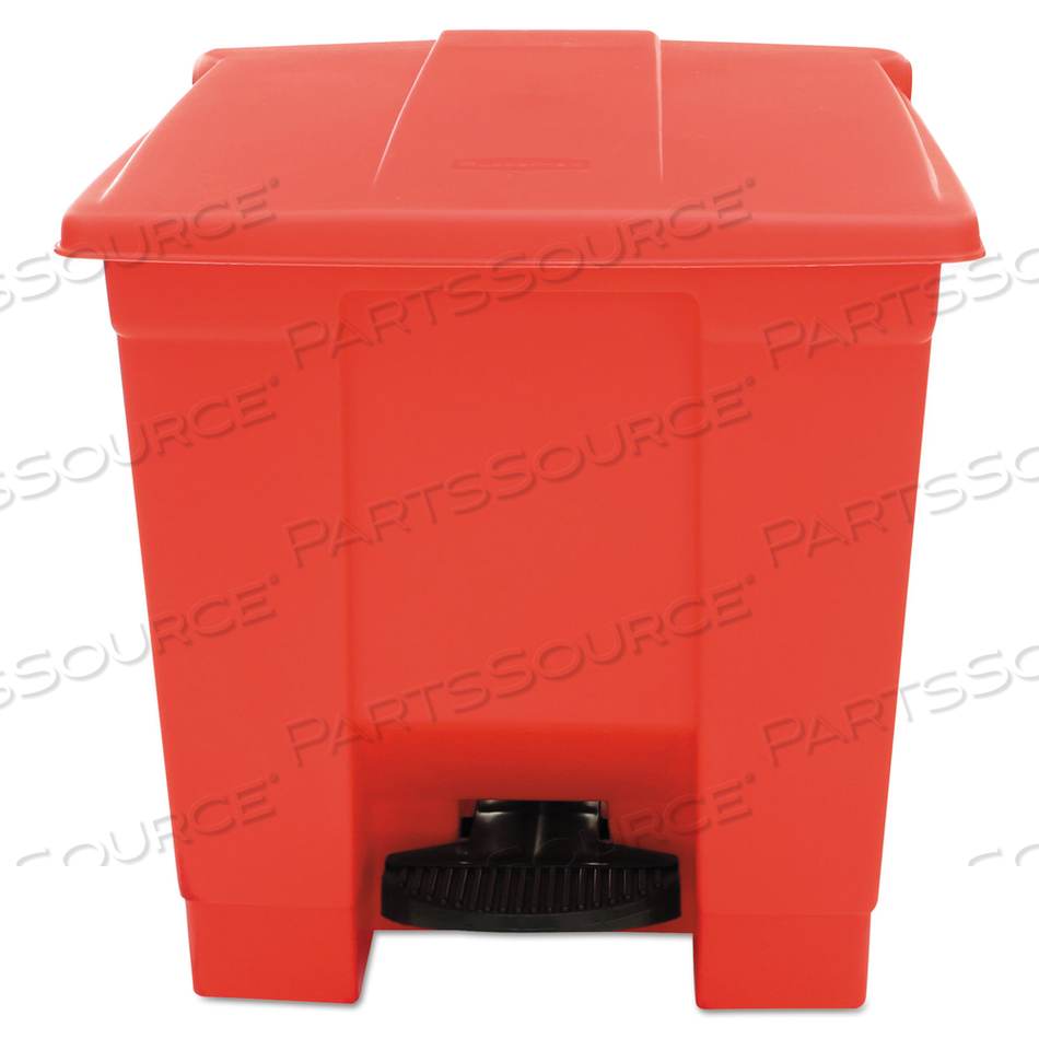 INDOOR UTILITY STEP-ON WASTE CONTAINER, 8 GAL, PLASTIC, RED by Rubbermaid Medical Division