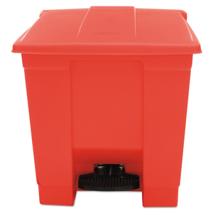 INDOOR UTILITY STEP-ON WASTE CONTAINER, 8 GAL, PLASTIC, RED by Rubbermaid Medical Division