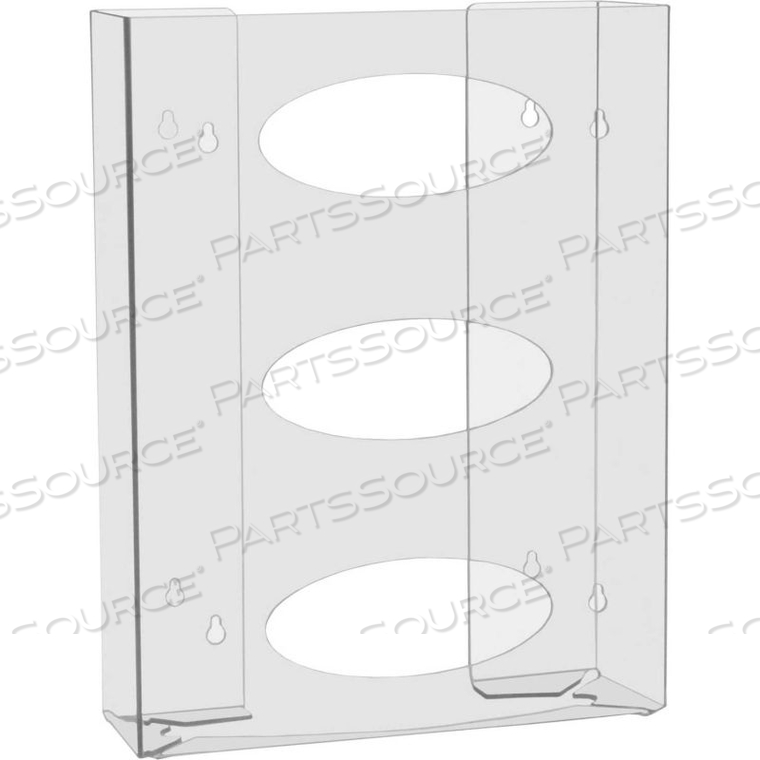 TRIPLE TWO SIDED CLEAR GLOVE BOX HOLDER, PETG PLASTIC, 11"W X 4"D X 15"H by TrippNT, Inc TRIPLE TWO SIDED CLEAR GLOVE BOX HOLDER, PETG PLASTIC, 11"W X 4"D X 15"H by TrippNT, Inc
