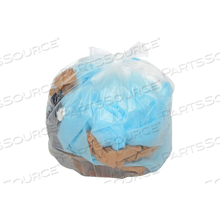 SUPER DUTY CLEAR TRASH BAGS - 30 TO 33 GAL, 2.5 MIL, 100 BAGS/CASE SUPER DUTY CLEAR TRASH BAGS - 30 TO 33 GAL, 2.5 MIL, 100 BAGS/CASE