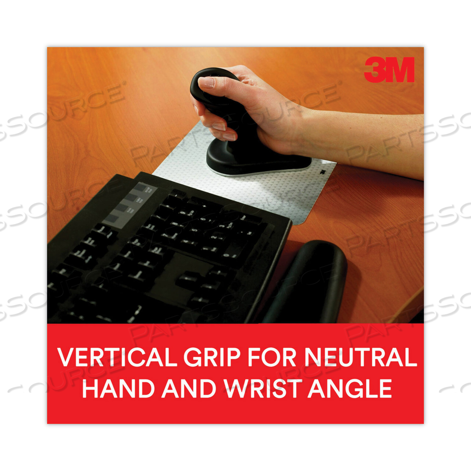 3M ERGONOMIC MOUSE EM550GPS SMALL - MOUSE - OPTICAL - 3 BUTTONS - WIRELESS - USB WIRELESS RECEIVER - BLACK 