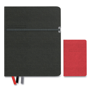 LARGE MASTERY JOURNAL WITH POCKETS, 1 SUBJECT, NARROW RULE, BLACK/RED COVER, 10 X 8, 192 SHEETS by TRU RED