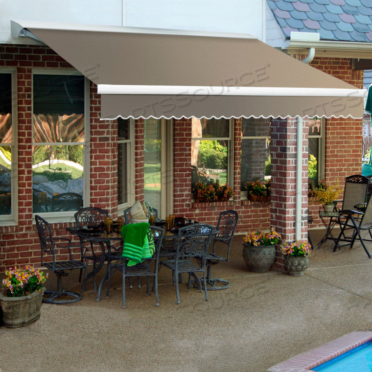 RETRACTABLE AWNING LEFT MOTOR 16'W X 10'D X 10"H TAUPE 