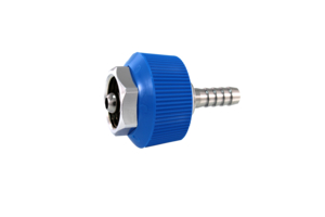 DISS HAND TIGHT NIPPLE, 1/4 IN HOSE BARB X 3/4 IN-16, BLUE, NITROUS OXIDE by Bay Corporation