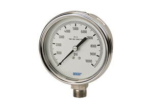 BOURDON TUBE PRESSURE GAUGE, 4 IN DIA, 0 TO 100 PSI, 316L STAINLESS STEEL, LOWER MOUNTING by BC Group International, Inc. (BC Biomedical)