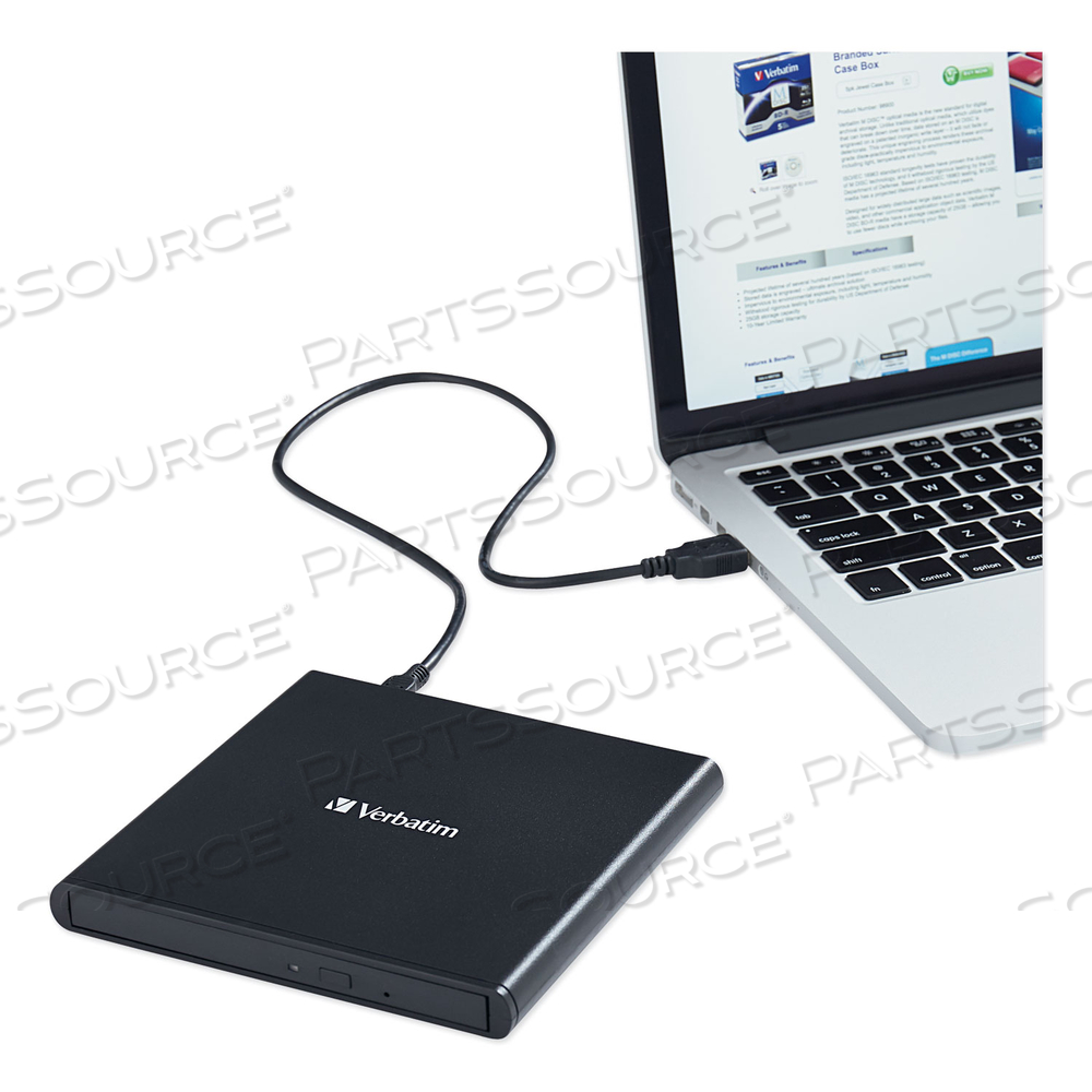 EXTERNAL SLIMLINE CD/DVD WRITER, 8X DVD WRITE SPEED/24X CD WRITE SPEED 