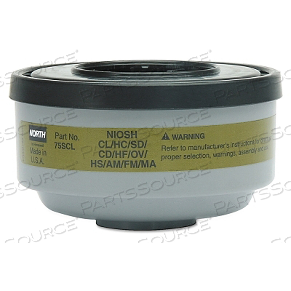 DEFENDER MULTI-PURPOSE CARTRIDGE, OLIVE, USED WITH 5500/7700 HALF MASKS, 5400/7600 FULL FACEPIECES by North Safety DEFENDER MULTI-PURPOSE CARTRIDGE, OLIVE, USED WITH 5500/7700 HALF MASKS, 5400/7600 FULL FACEPIECES by North Safety