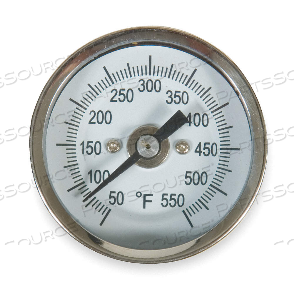 DIAL THERMOMETER, BACK, 50° TO 550°F, 1/4 IN NPT, 6 IN STEM LG, 2 IN DIAL DIA by Approved Vendor DIAL THERMOMETER, BACK, 50° TO 550°F, 1/4 IN NPT, 6 IN STEM LG, 2 IN DIAL DIA by Approved Vendor