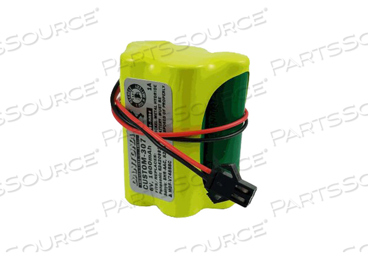 BATTERY, RECHARGEABLE NIMH, 6V, 1.5 AH 