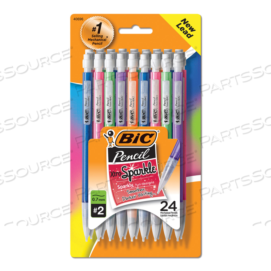 XTRA-SPARKLE MECHANICAL PENCIL VALUE PACK, 0.7 MM, HB (#2.5), BLACK LEAD, ASSORTED BARREL COLORS by BIC XTRA-SPARKLE MECHANICAL PENCIL VALUE PACK, 0.7 MM, HB (#2.5), BLACK LEAD, ASSORTED BARREL COLORS by BIC