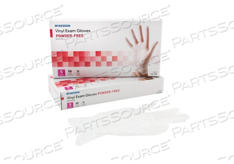 CONFIDERM® VINYL STANDARD CUFF LENGTH EXAM GLOVE, SMALL, CLEAR (50 PER BOX) by McKesson