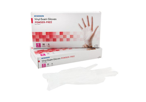 CONFIDERM® VINYL STANDARD CUFF LENGTH EXAM GLOVE, SMALL, CLEAR (50 PER BOX) by McKesson