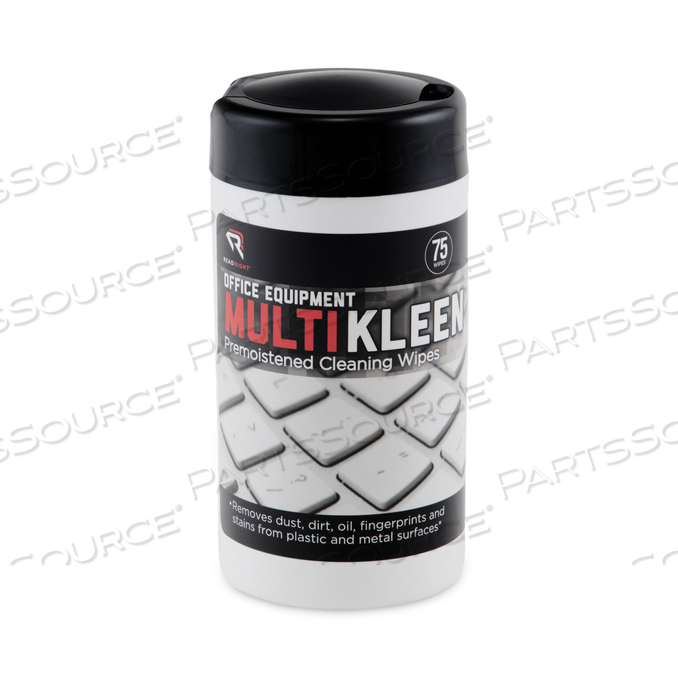 OFFICE EQUIPMENT MULTIKLEEN WET WIPES, CLOTH, 5.44 X 6.38, 75/TUB by Read Right