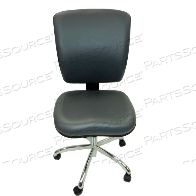 SHOPSOL DENTAL LAB CHAIR WITH VINYL SEAT AND BACKREST, GRAY 
