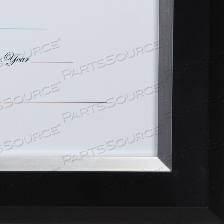 2-TONE DOCUMENT FRAME, 8.5 X 11 INSERT, BLACK/SILVER FRAME 