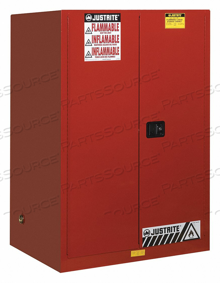 FLAMMABLE CABINET VERTICAL 2X55 GAL. RED by Justrite