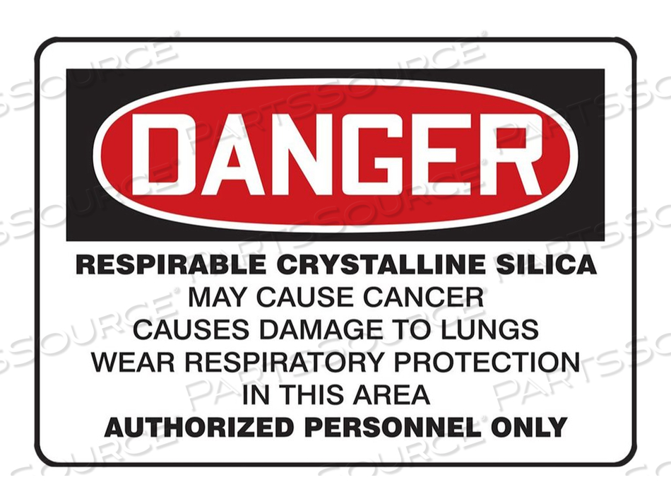 SIGN, DANGER / RESTRICTED AREA / AUTHORIZED EMPLOYEES ONLY / CRYSTALLINE, RECTANGULAR, 14 IN X 10 IN, POLYETHYLENE PLASTIC, RED, BLACK ON WH by Panduit