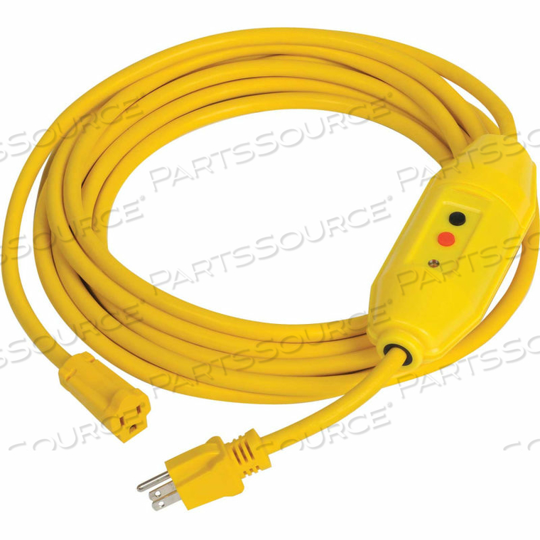 GFCI CORD SET, IN-LINE, AUTO RESET, 25 FT, YELLOW by Tower Manufacturing Corporation