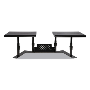 METAL ART ERGOTWIN DUAL MONITOR STAND, 25.6 TO 33.1 X 12.6 X 6.2 TO 8.6, BLACK, SUPPORTS 20 LB/SHELF by Allsop