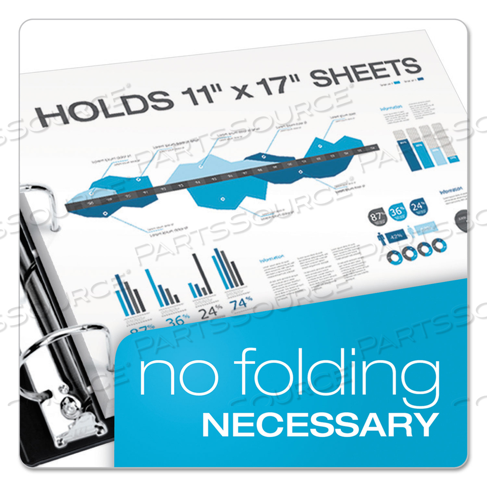 PREMIER EASY OPEN 11 X 17 LOCKING SLANT-D RING BINDER, 3 RINGS, 2" CAPACITY, 11 X 17, BLACK by Cardinal