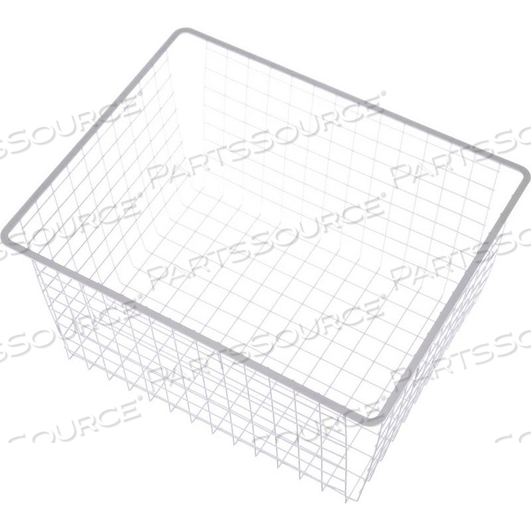 WIRE TOTE BASKET - WHITE 18-1/4"L X 17"W X 11-1/4"H PLAIN STEEL PRICE EACH FOR QTY 5+ by Marlin Steel Wire Products Inc WIRE TOTE BASKET - WHITE 18-1/4"L X 17"W X 11-1/4"H PLAIN STEEL PRICE EACH FOR QTY 5+ by Marlin Steel Wire Products Inc
