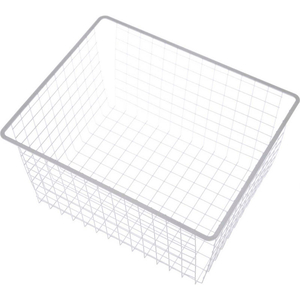 WIRE TOTE BASKET - WHITE 18-1/4"L X 17"W X 11-1/4"H PLAIN STEEL PRICE EACH FOR QTY 5+ by Marlin Steel Wire Products Inc WIRE TOTE BASKET - WHITE 18-1/4"L X 17"W X 11-1/4"H PLAIN STEEL PRICE EACH FOR QTY 5+ by Marlin Steel Wire Products Inc