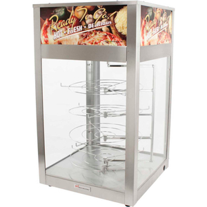 HUMIDIFIED CABINET W/ 4 TIER ROTATING PIZZA TREE, 18-1/2"W X 32"H X 18-1/2"D by Wisco Industries, Inc.