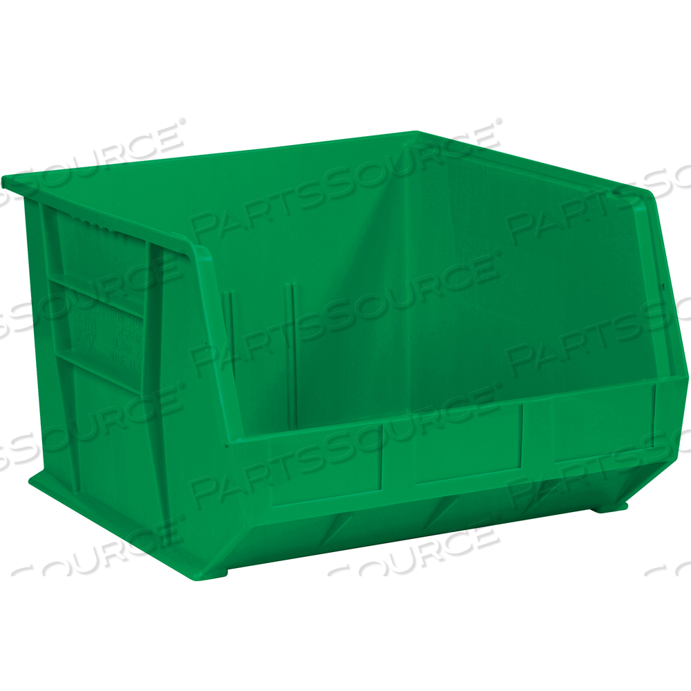 PLASTIC STACK & HANG BIN BOXES, 18" X 16 1/2" X 11", GREEN, 3/CASE by BOX Partners (Box Acquisitions, LLC)