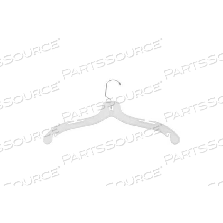 NAHANCO DRESS HANGER-HEAVY WEIGHT, 17"L, PLASTIC-WH, PKG QTY 100 by National Hanger Company Inc.