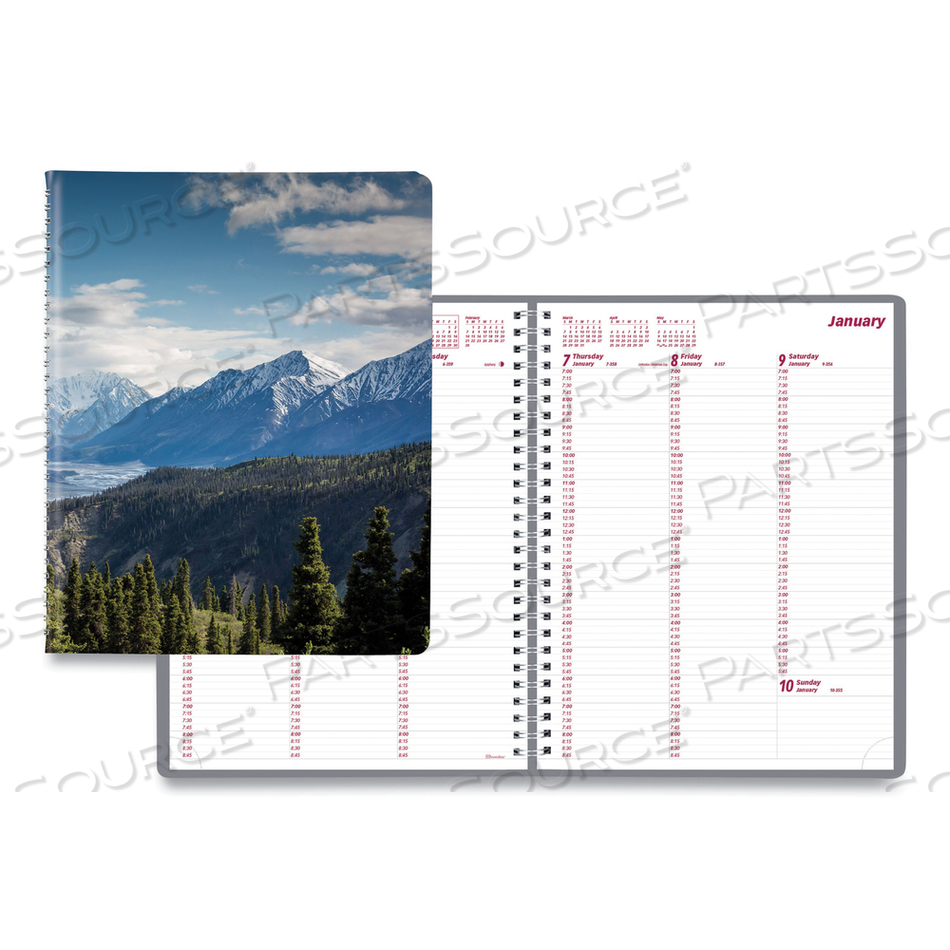 MOUNTAINS WEEKLY APPOINTMENT BOOK, MOUNTAINS PHOTOGRAPHY, 11 X 8.5, BLUE/GREEN COVER, 12-MONTH (JAN TO DEC): 2023 