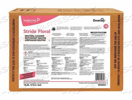 NEUTRAL FLOOR CLEANER 5 GAL. FLORAL PINK by Diversey NEUTRAL FLOOR CLEANER 5 GAL. FLORAL PINK by Diversey