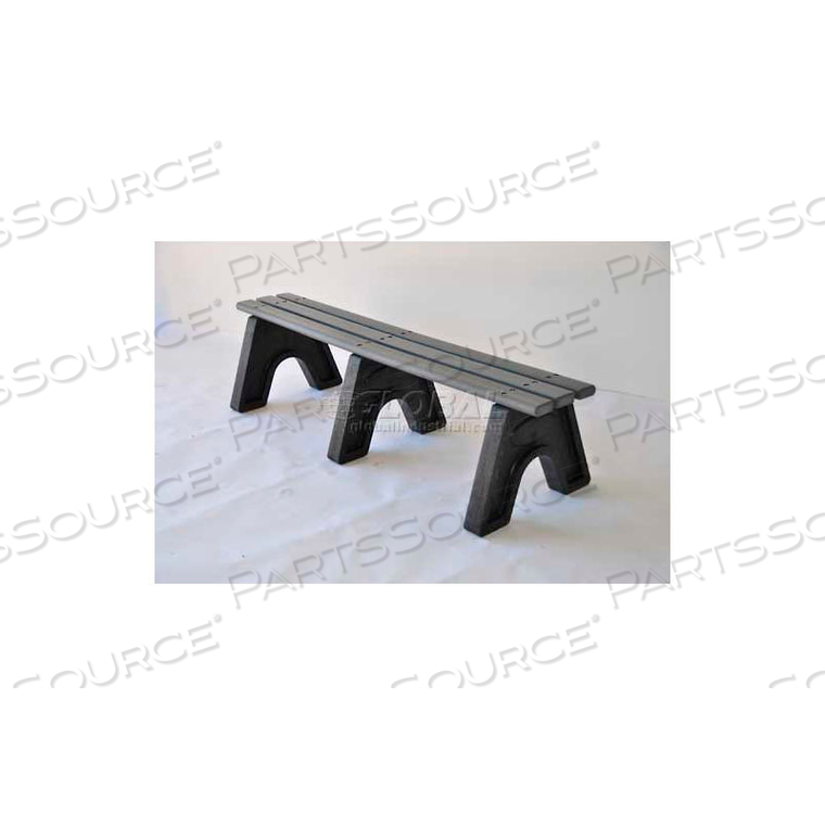 FROG FURNISHINGS RECYCLED PLASTIC 4 FT. SPORT BENCH, GRAY BENCH/BLACK FRAME by Jayhawk Plastics