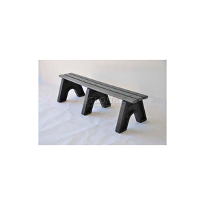 FROG FURNISHINGS RECYCLED PLASTIC 4 FT. SPORT BENCH, GRAY BENCH/BLACK FRAME by Jayhawk Plastics