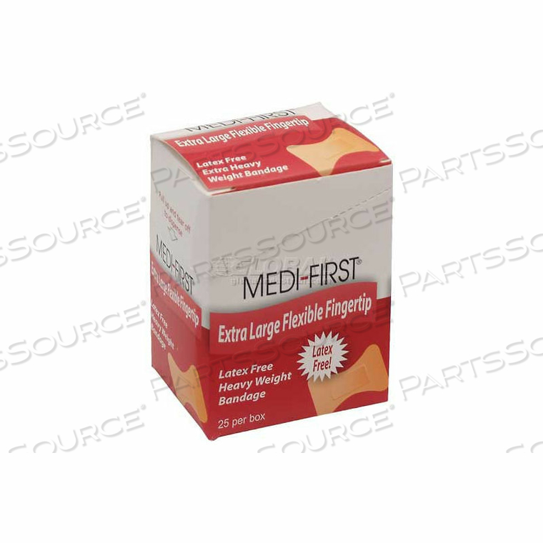 FLEXIBLE EXTRA LONG FINGERTIP BANDAGE, EXTRA HEAVY WEIGHT, 25/BOX by Medique FLEXIBLE EXTRA LONG FINGERTIP BANDAGE, EXTRA HEAVY WEIGHT, 25/BOX by Medique