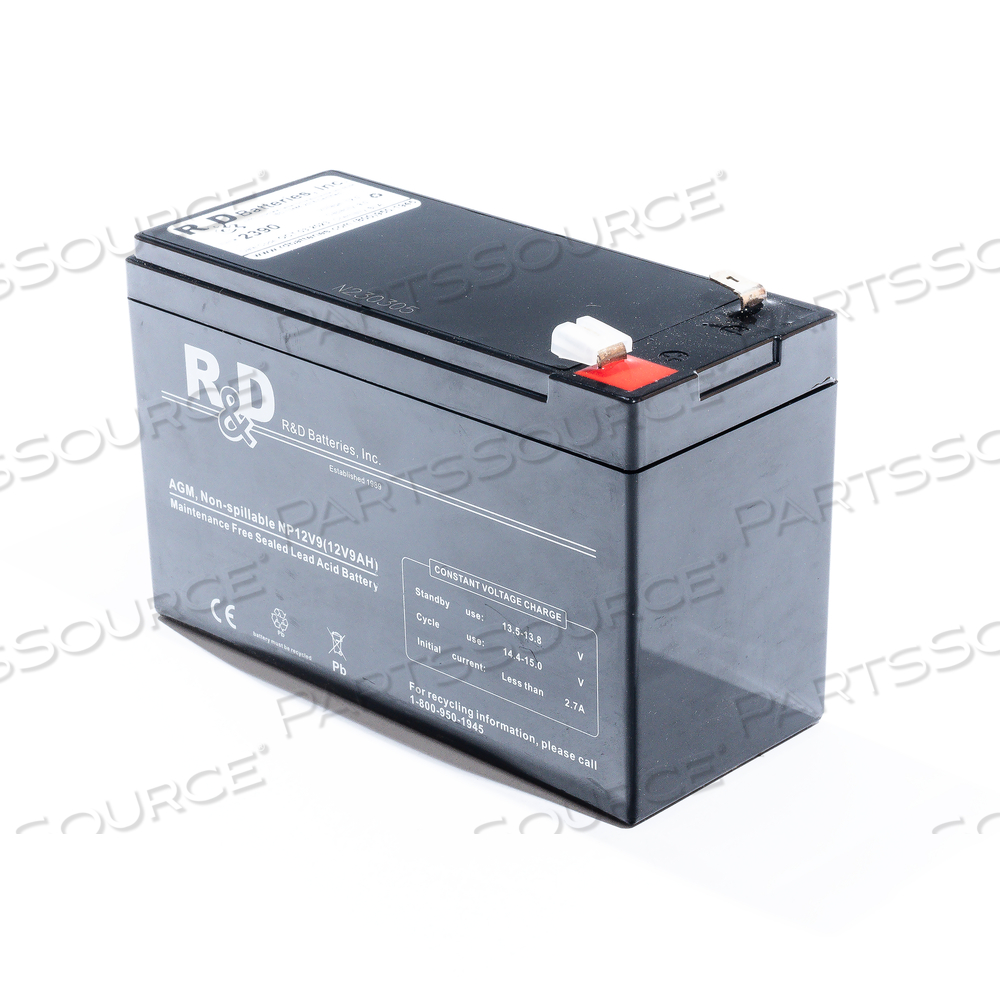 REPLACEMENT BATTERY, 9 AH, SLA/VRLA, 12 V, 40 A, FASTON 1/4 IN by R&D Batteries, Inc.