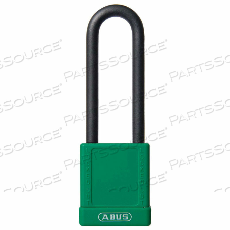 74HB/40-75 KEYED DIFFERENT LOCKOUT PADLOCK, NON-CONDUCTIVE 3-INCH SHACKLE, GREEN 