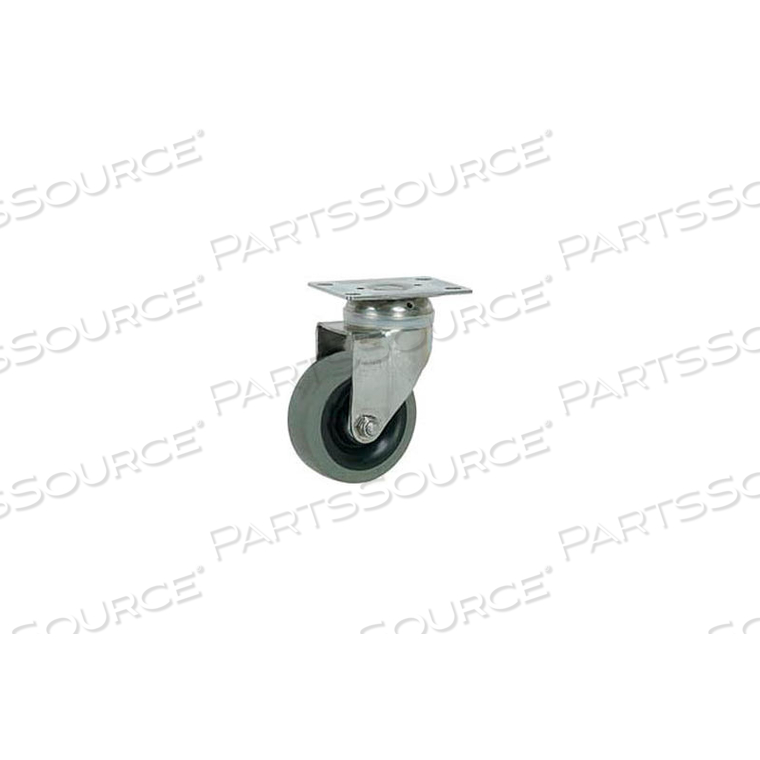 STAINLESS STEEL SWIVEL PLATE CASTER 5" TPR WHEEL by Faultless Caster STAINLESS STEEL SWIVEL PLATE CASTER 5" TPR WHEEL by Faultless Caster