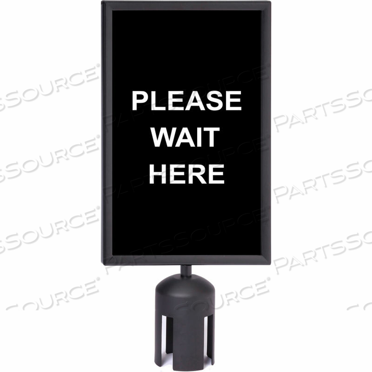 QUEUE ACRYLIC SIGN, "PLEASE ENTER HERE", 7"WX11"H, BLACK/WHITE by Queue Solutions LLC