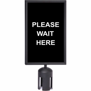 QUEUE ACRYLIC SIGN, "PLEASE ENTER HERE", 7"WX11"H, BLACK/WHITE by Queue Solutions LLC