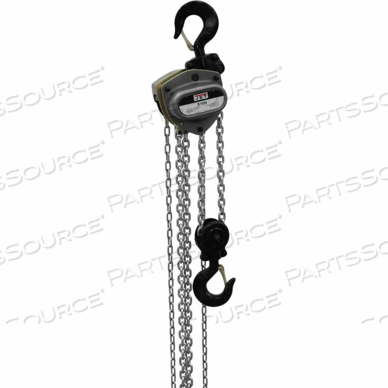 L100 SERIES MANUAL CHAIN HOIST W/OVERLOAD PROTECTION 3 TON, 30 FT LIFT by Jet