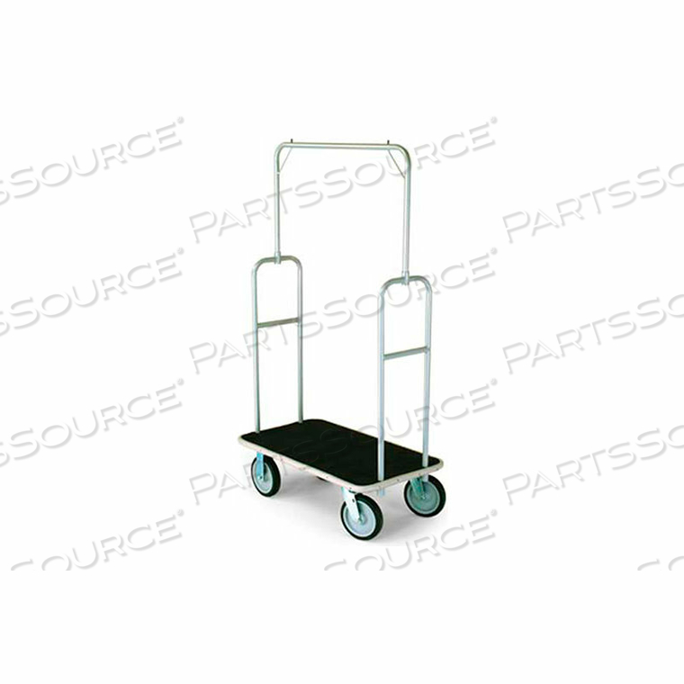 STANDARD BELLMAN CART SILVER POWDER EPOXY, BLACK CARPET, GRAY BUMPER, 8" RUBBER by Forbes Industries