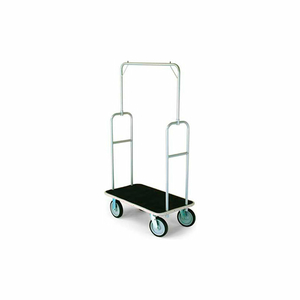 STANDARD BELLMAN CART SILVER POWDER EPOXY, BLACK CARPET, GRAY BUMPER, 8" RUBBER by Forbes Industries STANDARD BELLMAN CART SILVER POWDER EPOXY, BLACK CARPET, GRAY BUMPER, 8" RUBBER by Forbes Industries