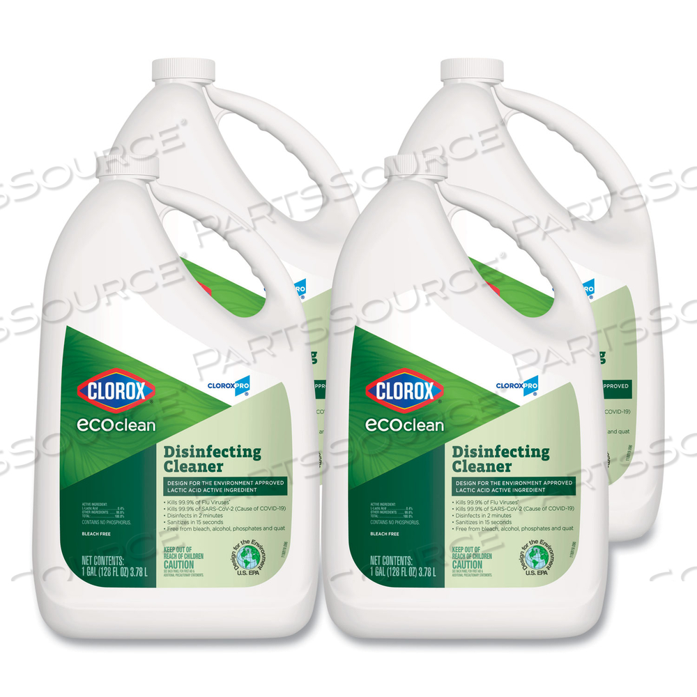 CLOROX PRO ECOCLEAN DISINFECTING CLEANER, UNSCENTED, 128 OZ REFILL BOTTLE by Clorox