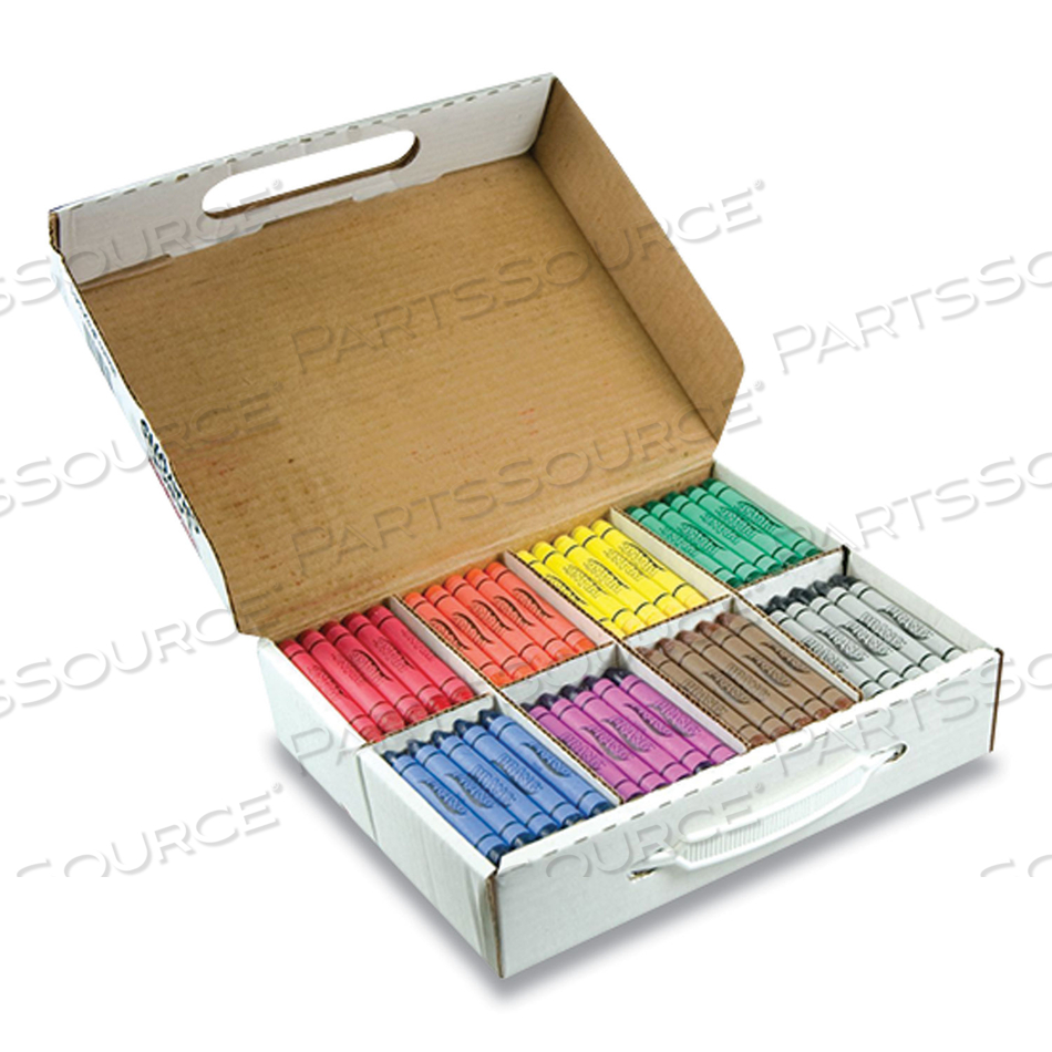 CRAYONS, LARGE, 8 COLORS, 200/BOX 