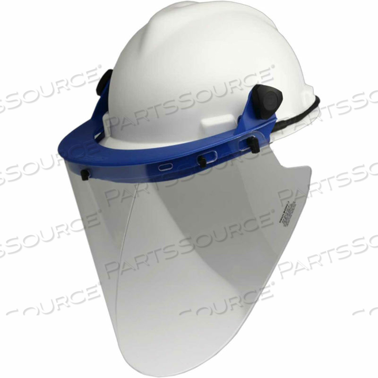 CAP BRACKET + STRAP WITH 10" HIGH TEMP FACE SHIELD, CB6- HD + IM22- L6F by Paulson Manufacturing Corp